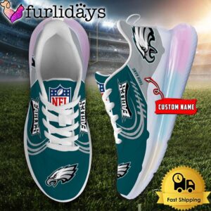 NFL Philadelphia Eagles Custom Rainbow Atmospheric Cushion Running Shoes, Women's Sneaker