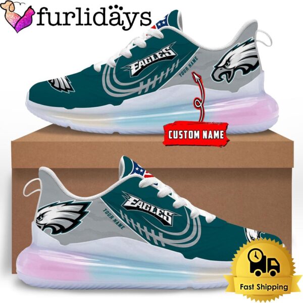 NFL Philadelphia Eagles Custom Rainbow Atmospheric Cushion Running Shoes, Women’s Sneaker