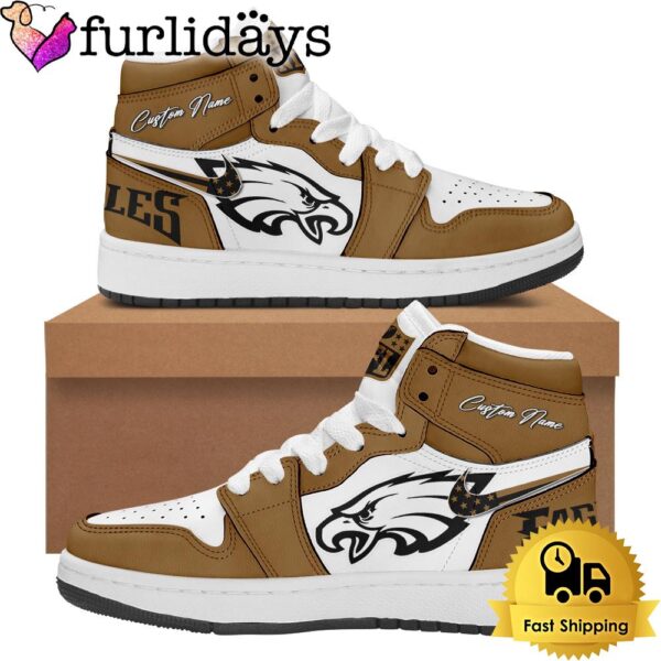 NFL Philadelphia Eagles Football Salute To Service Custom Air Jordan 1 Shoes