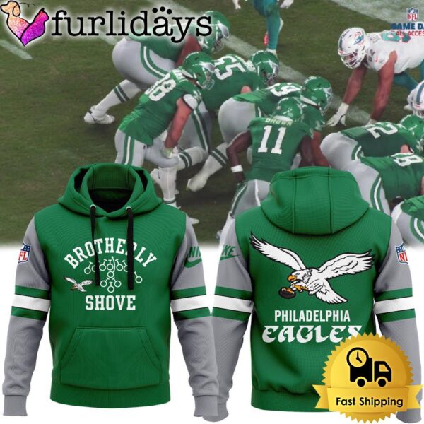 NFL Philadelphia Eagles Kelly Green Brotherly Shove Hoodie