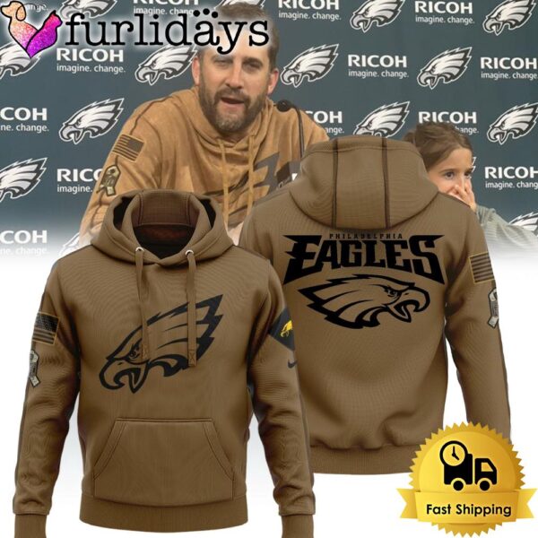 NFL Philadelphia Eagles Salute To Service Brown Hoodie