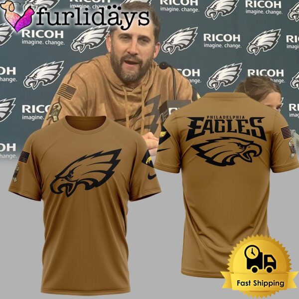 NFL Philadelphia Eagles Salute To Service Brown T Shirt