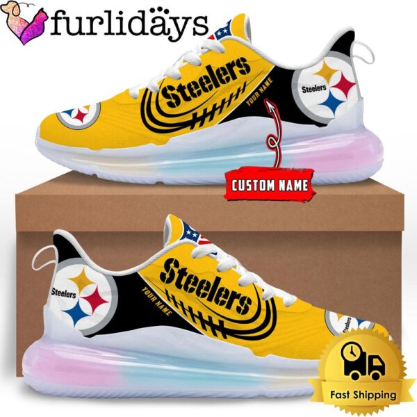 NFL Pittsburgh Steelers Custom Rainbow Atmospheric Cushion Running Shoes, Women’s Sneaker