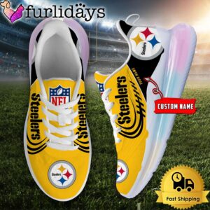 NFL Pittsburgh Steelers Custom Rainbow Atmospheric Cushion Running Shoes, Women's Sneaker