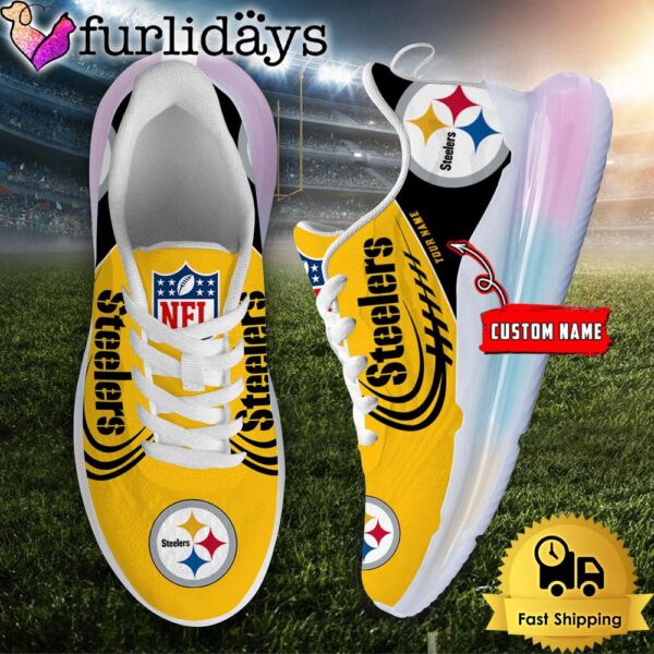 NFL Pittsburgh Steelers Custom Rainbow Atmospheric Cushion Running Shoes, Women’s Sneaker