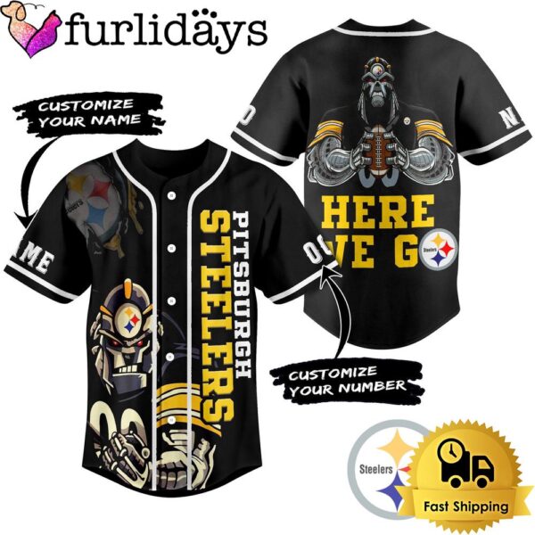 NFL Pittsburgh Steelers Here We Go Baseball Jersey