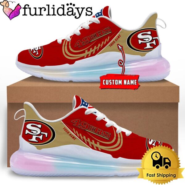 NFL San Francisco 49ers Custom Rainbow Atmospheric Cushion Running Shoes, Women’s Sneaker