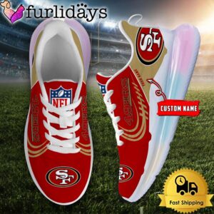 NFL San Francisco 49ers Custom Rainbow Atmospheric Cushion Running Shoes, Women's Sneaker