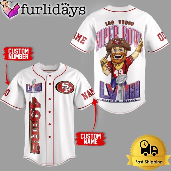 NFL San Francisco 49ers Super Bowl White Baseball Jersey