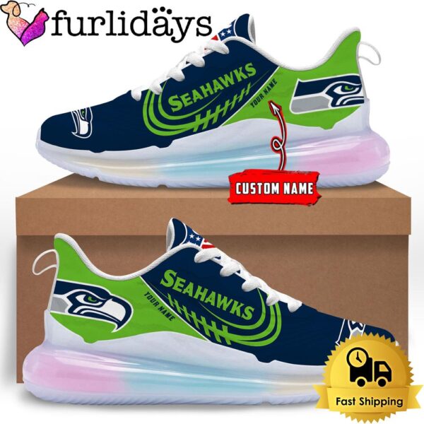 NFL Seattle seahawks Custom Rainbow Atmospheric Cushion Running Shoes, Women’s Sneaker