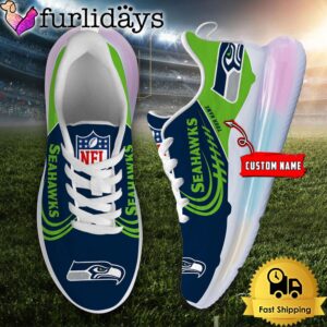 NFL Seattle seahawks Custom Rainbow Atmospheric Cushion Running Shoes, Women's Sneaker