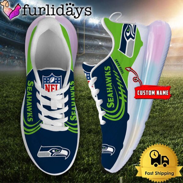 NFL Seattle seahawks Custom Rainbow Atmospheric Cushion Running Shoes, Women’s Sneaker