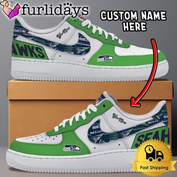 NFL Seattle Seahawks Logo Team Design Custom Air Force 1 Shoes