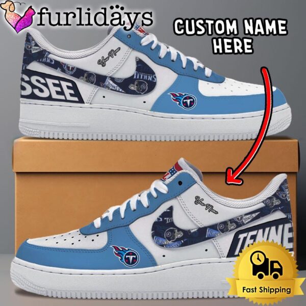 NFL Tennessee Titans Logo Team Design Custom Air Force 1 Shoes