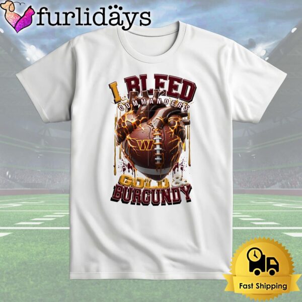 NFL Washington Commanders I bleed Gold Burgundy T Shirt