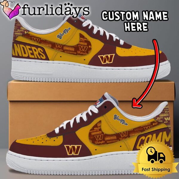 NFL Washington Commanders Logo Team Design Custom Air Force 1 Shoes