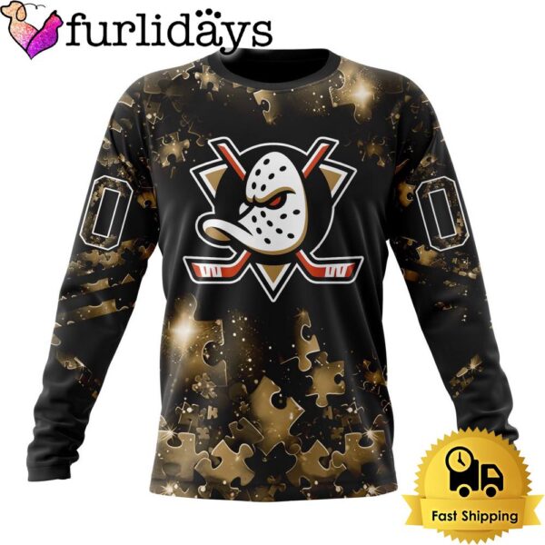 NHL Anaheim Ducks Autism Awareness Hockey Custom Sweatshirt