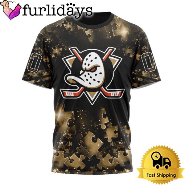 NHL Anaheim Ducks Autism Awareness Hockey Custom T Shirt