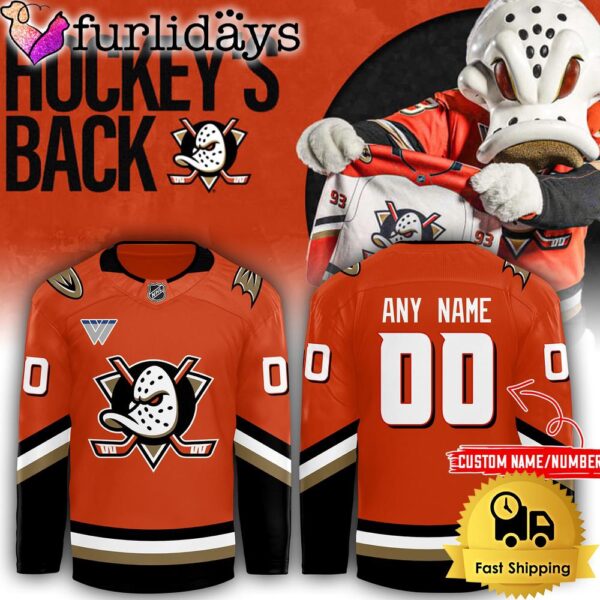 NHL Anaheim Ducks Orange Home Breakaway Hockey Jersey