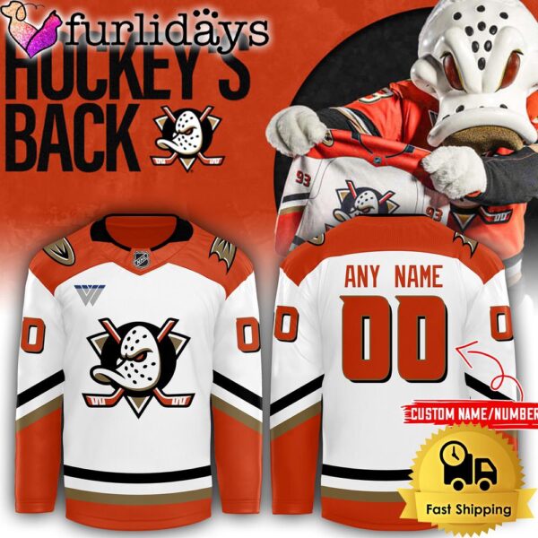 NHL Anaheim Ducks Orange Home Breakaway Jersey Custom Hockey Jersey