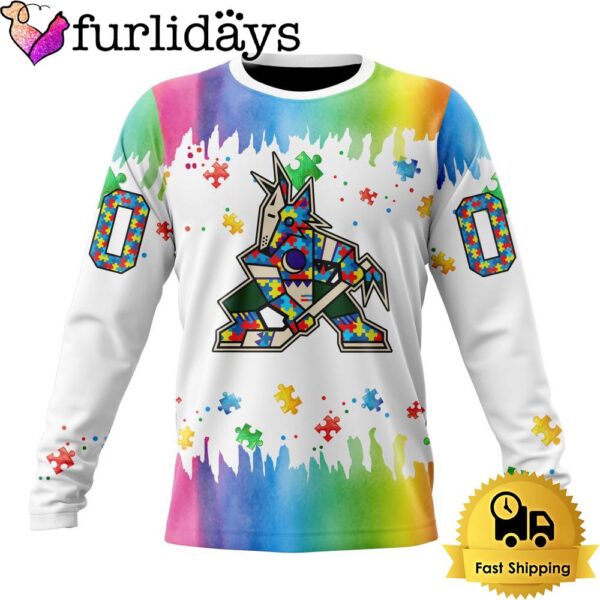 NHL Arizona Coyotes Logo Special Autism Awareness Design Custom Sweatshirt