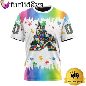 NHL Arizona Coyotes Logo Special Autism Awareness Design Custom T Shirt