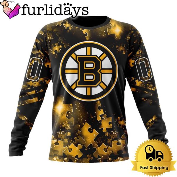 NHL Boston Bruins Autism Awareness Hockey Custom Sweatshirt