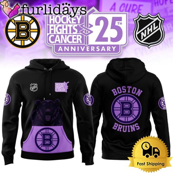 NHL Boston Bruins Hockey Fights Cancer 25Th Anniversary Hoodie