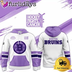 NHL Boston Bruins Hockey Fights Cancer Hoodie