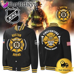 NHL Boston Bruins Hockey Firefighter Appreciation Night Baseball Jacket