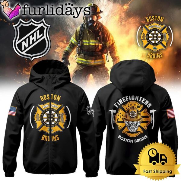 NHL Boston Bruins Hockey Firefighter Appreciation Night Windbreaker Jacket