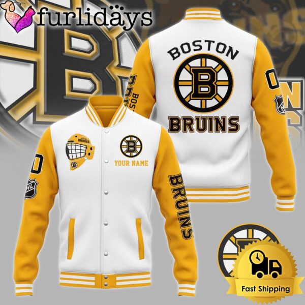 NHL Boston Bruins Logo Team Custom Baseball Jacket