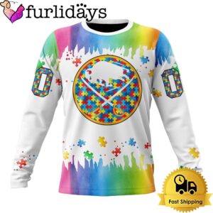 NHL Buffalo Sabres Logo Special Autism Awareness Design Custom Sweatshirt