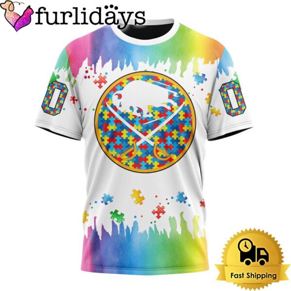 NHL Buffalo Sabres Logo Special Autism Awareness Design Custom T Shirt