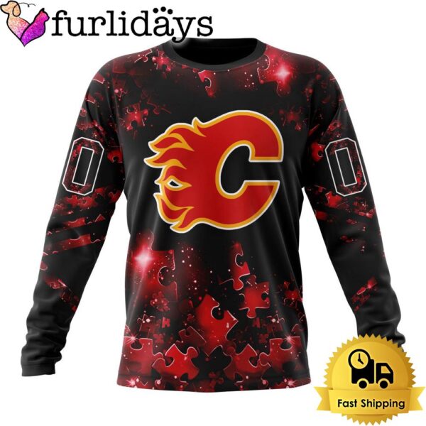 NHL Calgary Flames Autism Awareness Hockey Custom Sweatshirt