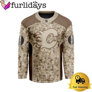 NHL Calgary Flames Desert Camouflage Design…