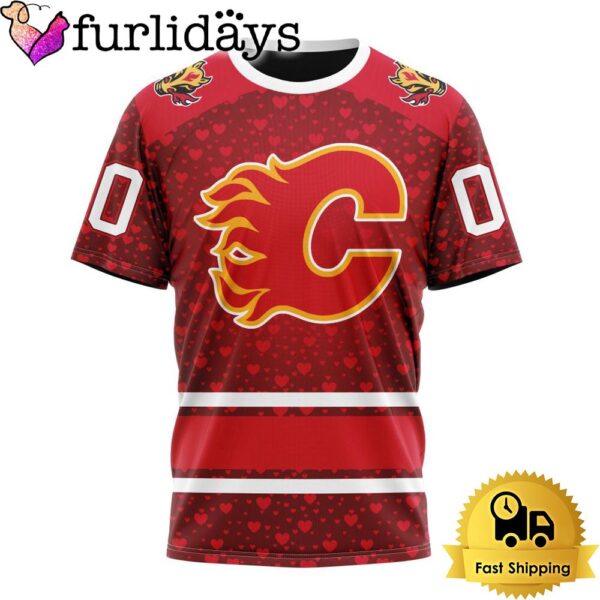 NHL Calgary Flames My Heart T Shirt Valentine’s Day Gift