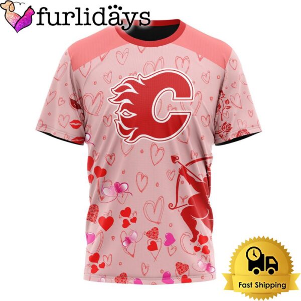 NHL Calgary Flames Valentine’s Day T Shirt For Couple