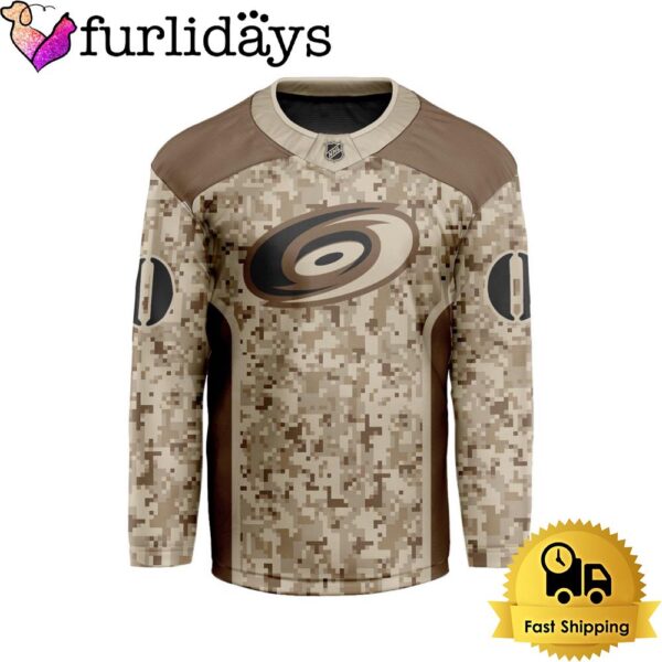 NHL Carolina Hurricanes Desert Camouflage Design Custom Hockey Jersey