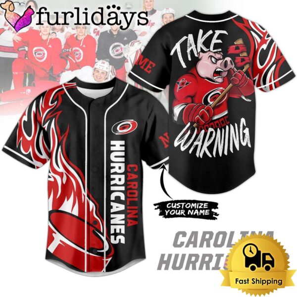 NHL Carolina Hurricanes Take MascotWarning Baseball Jersey