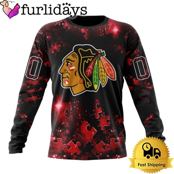 NHL Chicago Blackhawks Autism Awareness Hockey Custom Sweatshirt