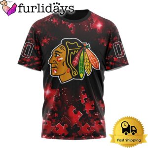 NHL Chicago Blackhawks Autism Awareness Hockey Custom T Shirt