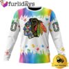 NHL Chicago Blackhawks Logo Special Autism Awareness Design Custom Sweatshirt