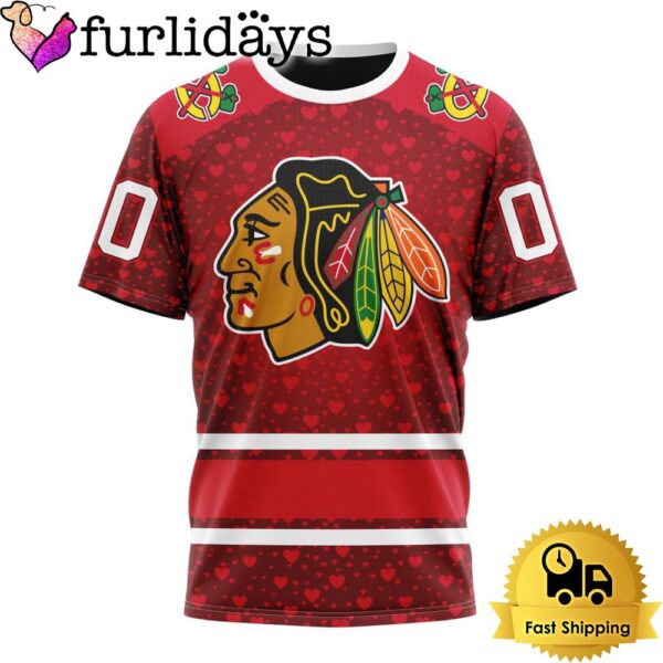 NHL Chicago Blackhawks My Heart T Shirt Valentine’s Day Gift