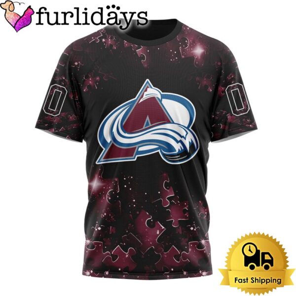 NHL Colorado Avalanche Autism Awareness Hockey Custom T Shirt