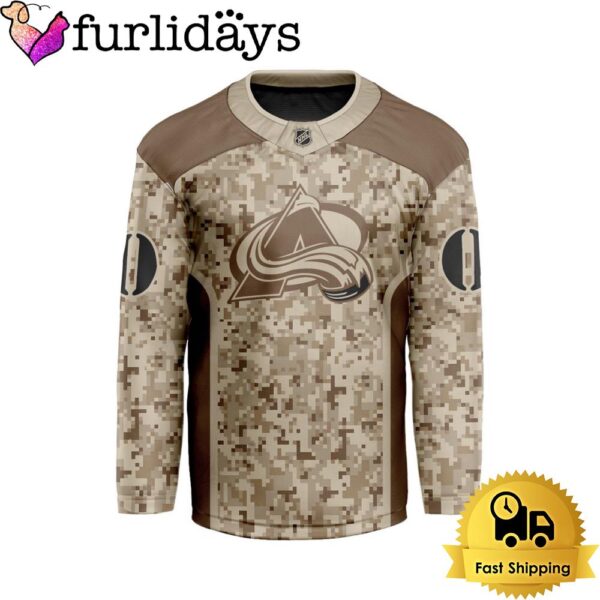 NHL Colorado Avalanche Desert Camouflage Design Custom Hockey Jersey