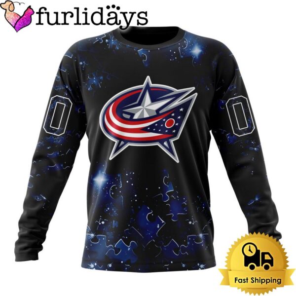 NHL Columbus Blue Jackets Autism Awareness Hockey Custom Sweatshirt