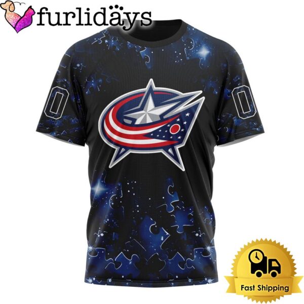 NHL Columbus Blue Jackets Autism Awareness Hockey Custom T Shirt