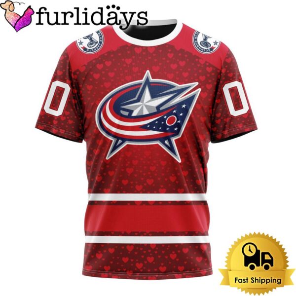 NHL Columbus Blue Jackets My Heart T Shirt Valentine’s Day Gift