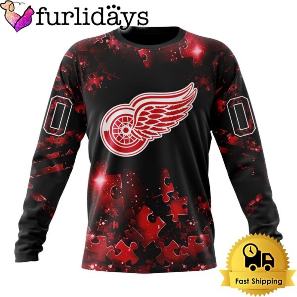 NHL Detroit Red Wings Autism Awareness Hockey Custom Sweatshirt